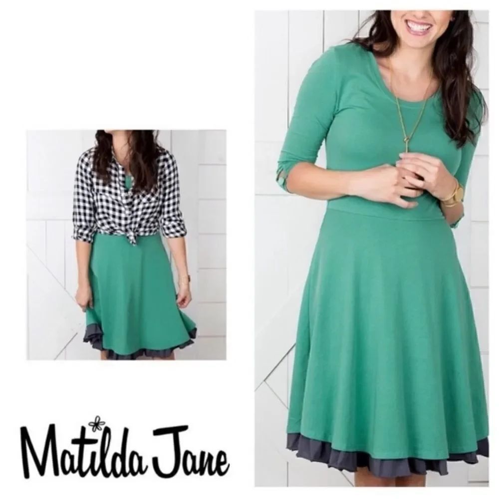Matilda Jane Joanna Gaines Women's Green Pasture Dress Size Small.Armpit to arm
